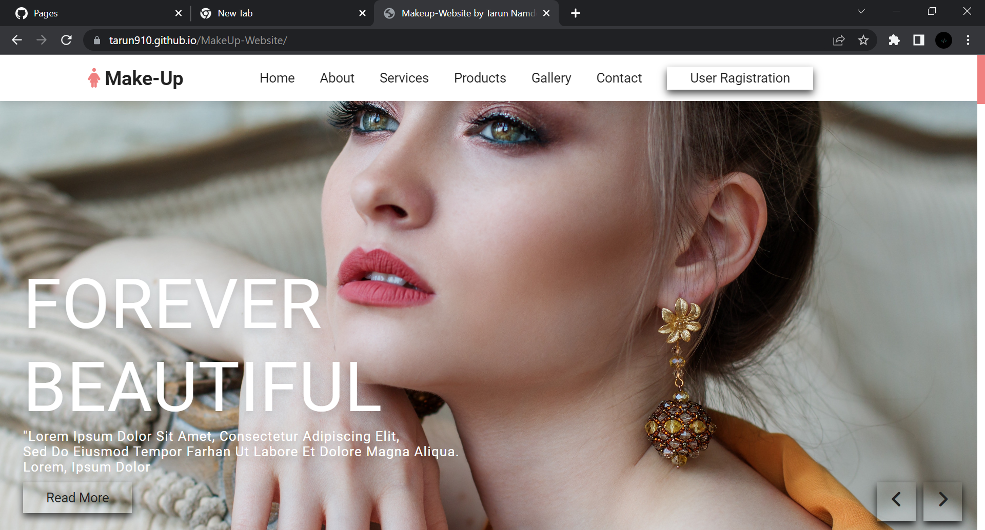 Makeup website for beauty products